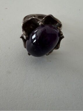 Vintage Silver Ring Purple